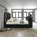 Queen Bed w/LED, Fireplace & TV Cabinet