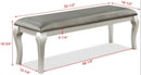 Crown Mark Furniture Caldwell Bench in Light Champagne