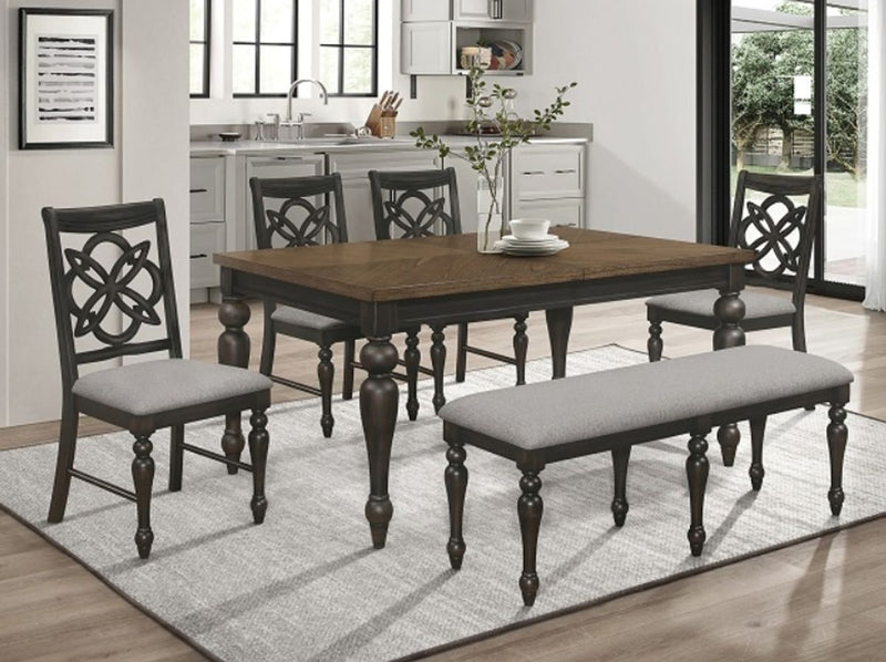 Crown Mark Furniture Hilara Bench in Dark Brown