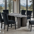 Selsey Dining Table, Black Stone Top