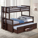 University Twin/Full Bunk Bed Grey, Walnut, & White