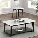 Thisted Rectangle Marble Coffee Table w/ Casters