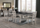 Crown Mark Maribelle Rectangular Dining Table in Chalk/Grey